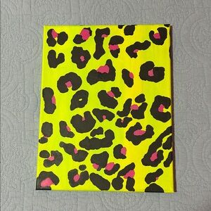 Neon lime green Leopard Print Canvas Art